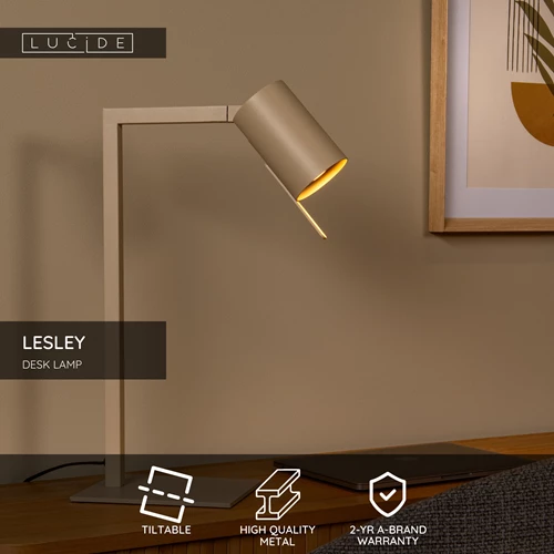 Lucide LESLEY - Desk lamp - 1xGU10 - Taupe - USP